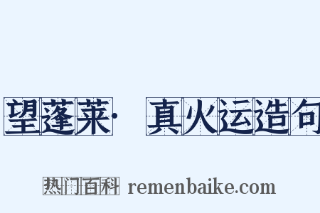望蓬莱·真火运造句是什么意思的图片